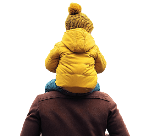 Child safely in the back seat of a family car